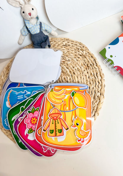 "Spalvotieji stiklainiai" lavinamoji knygelė